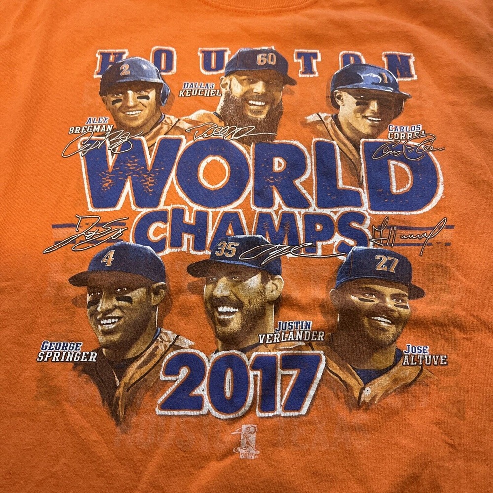 Gildan MLB Houston Astros 2017 World Champs Player Tee Sz M Pure 🔥